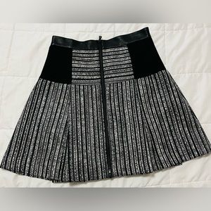 Milly Black and White Striped Skirt